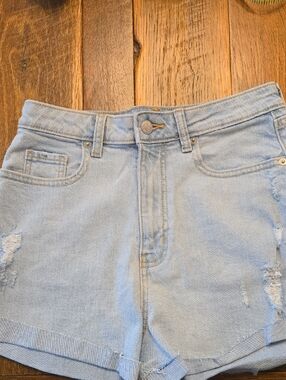 wild fable 2 Super High Rise Light Blue Denim Rolled Cuff Shorts